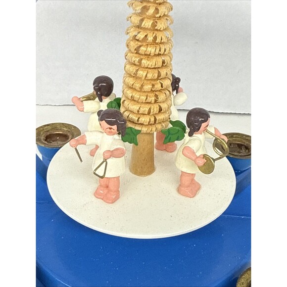 Vtg German Carousel Spinning Windmill Wood Richard Glasser Angel Band Erzgebirge - Picture 3 of 12